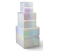 Coffret cadeau holographique, comprenant 3 pièces, de 11 à 21 cm