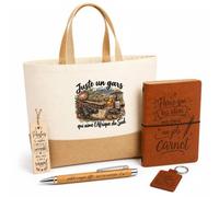 Coffret Cadeau Juste un gars qui aime l'Afrique du Sud | Sac Cabas Coton et Jute 18 L, Carnet, Stylo Bambou, Porte-Clés, Marque-Page | 5 Pièces | Idée Cadeau Amoureux de L'Afrique du Sud Noël Départ