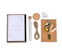 Coffret Cadeau Mariage pour les Mariés, Idée Cadeau Original avec Guirlande Lumineuse LED, Carte de Vœux Fleurs Séchées, Tube à Essai et Boîte Kraft, Cadeau Unique pour Couple, Anniversaire