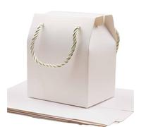 Coffret cadeau multicolore avec poignée en papier vierge for mariage, bonbons, thés, noix, biscuits, cadeaux, 8,9 x 6,7 10,5 cm, pièces pour Ranger les Boucles d'oreilles(White)