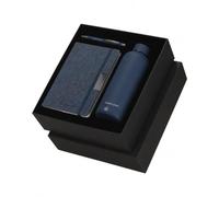 Coffret cadeau personnalisé de qualité supérieure avec carnet RPET A5, stylo à bille en aluminium recy t bouteille isotherme de 500 ml en acier inoxydable | Coffret cadeau d'entreprise gravé au