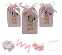 Coffret cadeau pour 10 personnes, thème "souris rose", comprenant des cartes et des dragées