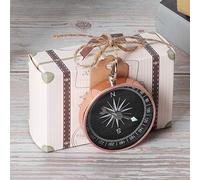 Coffret Cadeau pour Cadeaux de Mariage, 20 Pièces, avec Boussole et étiquettes, pour Mariages à Thème de Voyage, Mini Valise au Design élégant (Or Rose)