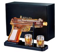 Coffret cadeau pour whisky comprenant une carafe de 450 ml, 2 verres de 60 ml, une carafe en verre sans plomb et un présentoir en bois