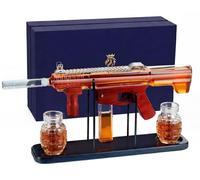 Coffret cadeau pour whisky comprenant une carafe de 486 ml, 2 verres de 300 ml, un socle en bois et fabriqué en verre sans plomb