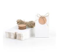 Coffret Cadeau Rétro Kraft De 30 Pièces Avec Étiquette En Corde | For la fête de mariage d'anniversaire de bonbons aux biscuits(White)