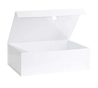 Coffret cadeau rigide blanc 2 pièces avec couvercle à fermeture magnétique pour Mariage, Anniversaire