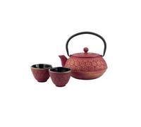 Bredemeijer Service à thé Shanghai Théière et tasses 3 pièces 600 ml fonte rouge