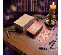 Coffret cadeau Tarot Wett classique, cartes de tarot rose et or étoilées en matériau PET imperméable, avec sac en velours et manuel d'instructions en anglais. Convient pour les cadeaux, les experts en