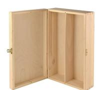Coffret Cadeau Vin en Bois avec Charnières - Caisse Bois pour 2 Bouteilles - Boîte Cadeau Élégante pour Vin, Champagne, Spiritueux, Noël et Cadeaux d’Entreprise