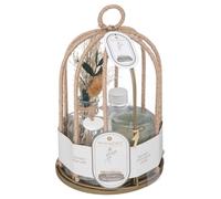 Coffret Cage en métal Diffuseur de Parfum Fleur de Jasmin avec bâtonnets et Bougie - Atmosphera