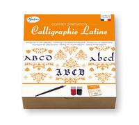 Coffret - Calligraphie - Initiation à la calligraphie latine - Plume + encre + carnet - Aladine