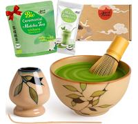 Coffret cérémonie du thé matcha "Bamboo" avec bol, fouet, support et poudre de matcha + latte coco – ensemble japonais pour débutants