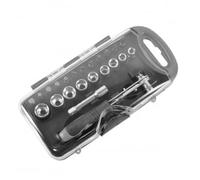 Coffret liquet 24 pièces : 9 douilles + 12 embouts + 1 adaptateur - Réf. 23082