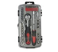 Coffret liquet 35 pièces : 21 douilles 1/4 + 8 embouts + 1 adaptateur 3/8 - Réf. 23284