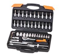 COFFRET CLE A CLIQUETS 46 PIECES 1/4', JEU DE DOUILLES