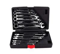 Coffret clé mixte à cliquet réversible 12 pièces 8 à 19 mm, Clés Mixtes à Cliquet liquet à bout libre, Chrome Vanadium