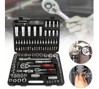 Coffret clés à douilles - PIPIPOXER - Malette à outils Avec 108 PCS - 30x27x8 cm - Boîte Noire