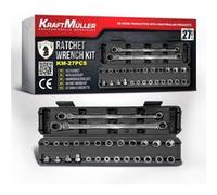 Coffret cliquet Kraft Muller KM-27PCS, comprenant 2 clés Flex de 14 et 19mm, avec 25 emboûts G