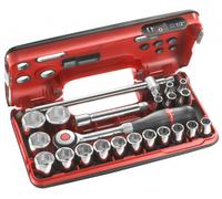 Coffret cliquet manche rotatif + douilles 1/2 6 pans 22 pièces FACOM - S.360DBOX4PB