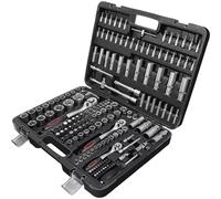 Coffret cliquet universel 171 Pièces Jeu De Clés À Douille ynamométrique À Cliquet Kit Combiné 1/4 3/8 1/2 liquet Embouts De Tournevis Outil À Main