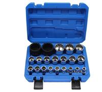 Coffret cliquet universel Jeu De 21 Douilles Torx 1/2 Pouces Jeu De Douilles En Fleur De Prunier À 12 Points Outil De Réparation Automobile Tête De Douille Cannelée 8-36mm