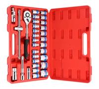 Coffret cliquet universel Jeu D'outils Mécaniques 32 Pièces Entraînement 1/2 Pouces Douilles Profondes Et Standard Jeu Clés À Cliquet Kits D'outils Mécaniques La Réparation Automobile