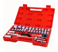 Coffret cliquet universel Jeu D'outils Mécaniques Et Jeu Douilles Entraînement 1/2 Pouces Douilles Profondes Et Standard Jeu De Clés À Cliquet Outil De Réparation Automobile 32 Pièces