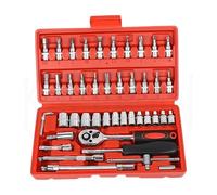 Coffret cliquet universel Kit Complet D'outils De Réparation Professionnelle 46 Pièces Outils Organisés Dans Une Mallette De Rangement Pour Le Bricolage Et L'entretien Automobile