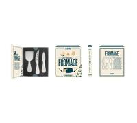 Cook Concept - KA0685 - Coffret Cadeau Fromage Cheese Book Gift Set avec 3 Couteaux en Acier Inoxydable - Idéal pour Épicuriens - Présenté dans Un Écrin Élégant - Couleur Noir - Taille Unique