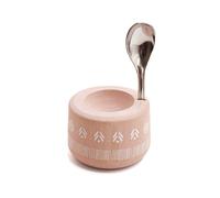 Coffret coquetier et cuillère Piou Indienne rose Roger Orfèvre