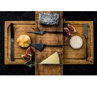 Coffret Couteaux Fromage et Beurre, Acier Inoxydable, 6 Pièces, Noir, Style de Vie