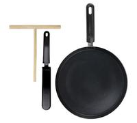 LILY COOK Coffret Crêpière 28 cm Induction – Ustensiles bois & nylon, antiadhésive noir
