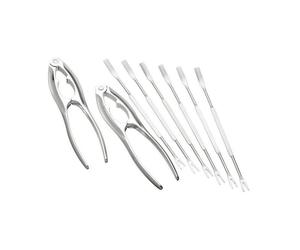 Coffret Crustacés 2 pinces et 6 curettes inox Kitchen Craft