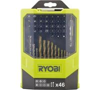 Coffret d'accessoires mixtes RYOBI, 46 pièces, Forets béton & métal, Embouts 25 mm PH PZ SL HEX T TX SQ, RAK46MIX