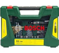 Coffret d'accessoires perçage vissage Bosch V-Line, 91 pièces, Forets Bois Métal Béton, Embouts de vissage, Tournevis à cliquet
