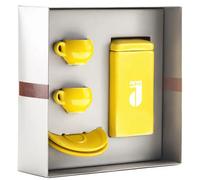 Coffret Danesi Duo Plus Jaune - Casserole de café foncé 250 g + 2 tasses et 2 soucoupes - jaune