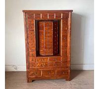 Coffret d'apothicaire à 95 tiroirs, armoire à pharmacie à 11 niveaux, grand meuble de rangement pour fiches de bibliothèque, vitrine d'apothicaire traditionnelle bois massif pour pharmacies(C)