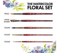 Coffret d'aquarelles sur le thème des fleurs avec 5 pinceaux artistiques