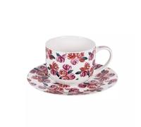 Coffret de 1 tasse déjeuner porcelaine Rosalia 47 randes Fleurs