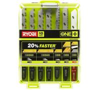 RYOBI – Coffret 10 lames scie sauteuse RAK10JSBWM – Bois/Métal/Plastique Fixation T droites/courbes