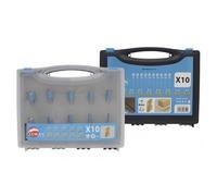 Coffret de 10 mèches droites carbure avec coupe frontale ISOCELE 428-700-10