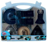Coffret de 12 accessoires LEMAN multi-matériaux pour outil oscillant - 4500.12