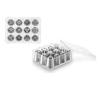 COFFRET DE 12 DOUILLES RUSSES INOX. TAILLE XL diam 2 3 cm