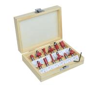 Coffret de 12 Fraises Défonceuses - 8 mm - Fraise droite à rainure - à congé - chanfrein - doucine - affleurer - 1/4 de rond