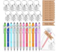 Coffret de 12 pièces pour un cadeau de départ, comprenant des porte-clés et des stylos