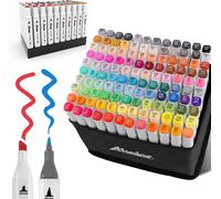 Coffret de 120 marqueurs à alcool à double pointe, idéal pour le coloriage, le dessin et les esquisses