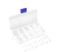 Coffret de 150pcs Assortiment Boulons Vis Tête Ronde Entièrement Filetée avec Ecrous Hexagonals et Rondelles en Nylon Blanc M2 M2.5 M3 M4 M5