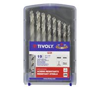Coffret de 19 forets HSS Pro - diamètre 1 à 10mm - pour acier et fonte TIVOLY