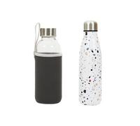 - Coffret de 2 bouteilles 50 cl - 1 en verre et 1 isotherme - Multicouleur